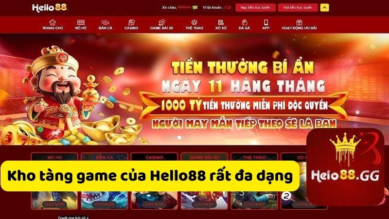 Giới Thiệu Hello88 - Địa Chỉ Cá Cược Uy Tín Số 1 5 Kho tàng game của Hello88 rất đa dạng